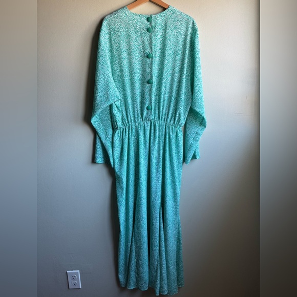 Albert Nipon Seafoam Green Printed Maxi Dress - Picture 3 of 3